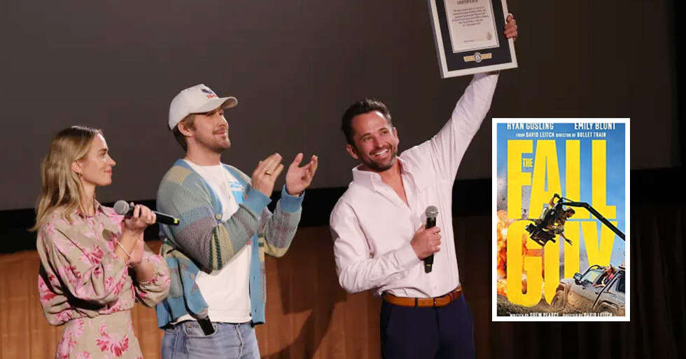 Stunt man Logan Holladay sets a new Guinness World Record in Universal Pictures The Fall Guy