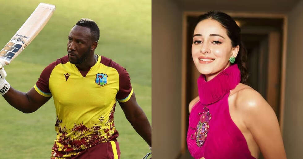 Andre Russell dances with Ananya Panday as they celebrate KKR’s win