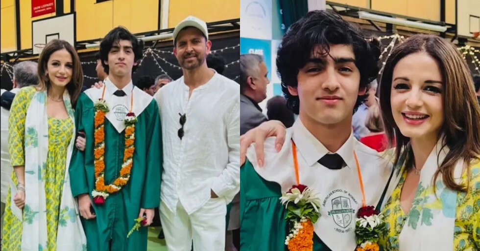 Hrithik Roshan and Sussanne Khan attend their son Hrehaan’s grad ceremony