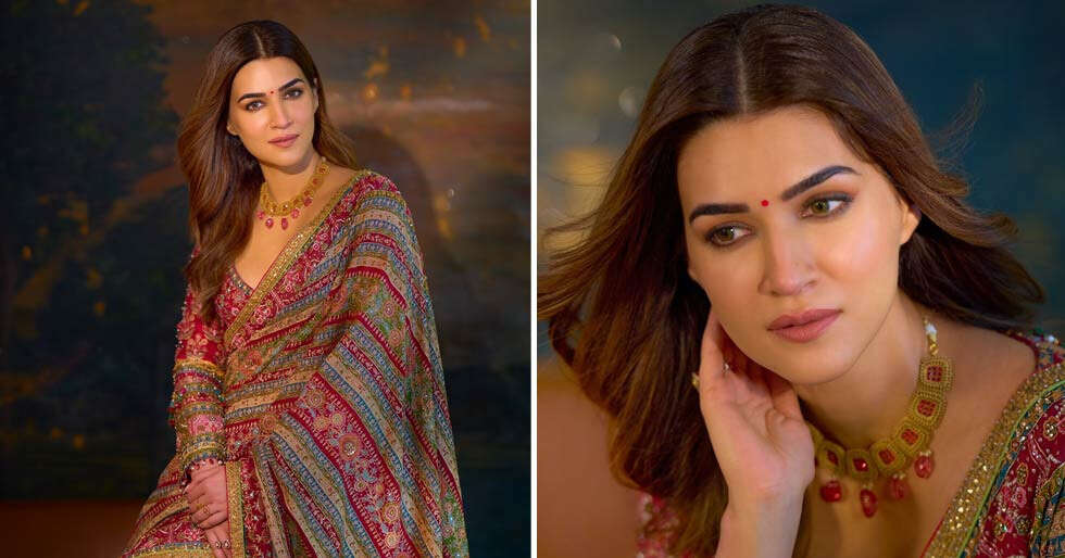 Photos: Kriti Sanon lights up Navratri in a mesmerizing saree