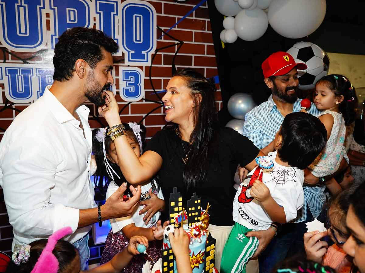 Neha Dhupia shares fun photos from son Guriq’s birthday bash