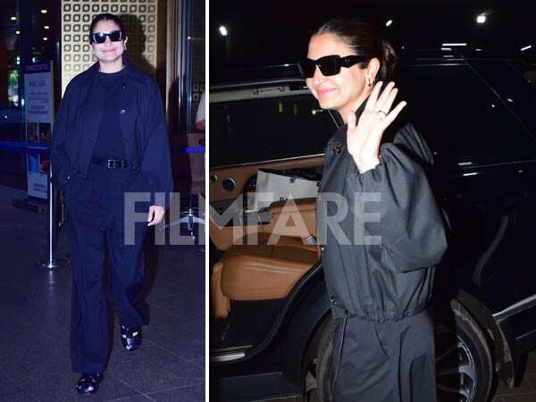 Photos: Anushka Sharma returns to Mumbai from London in an all-black ...