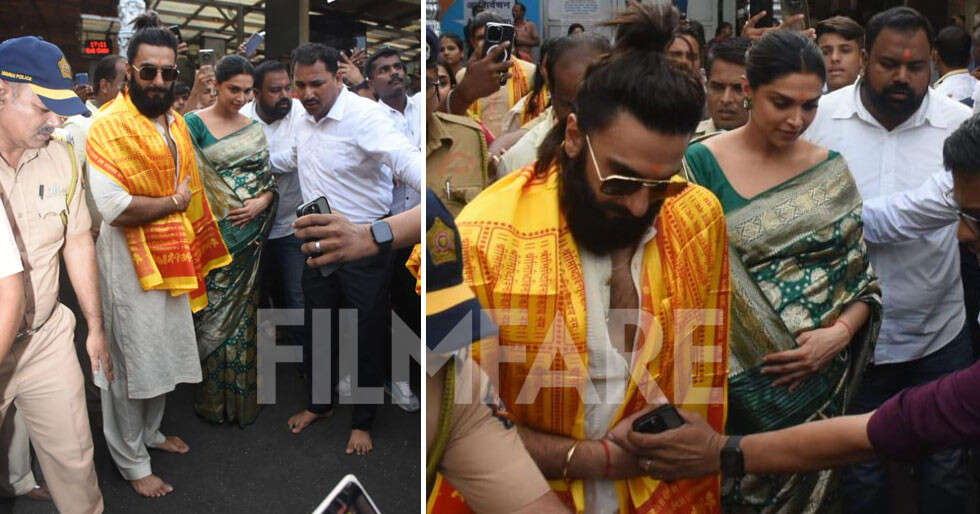 Deepika Padukone and Ranveer Singh visit Siddhivinayak to seek blessings