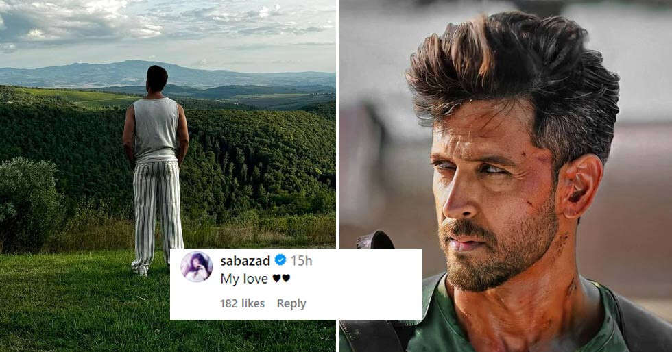 Hrithik Roshan drops a picture from War 2’s set, Saba Azad comments