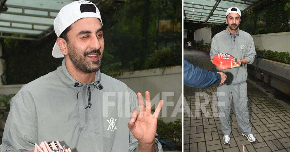 Ranbir Kapoor cuts cake with his fans