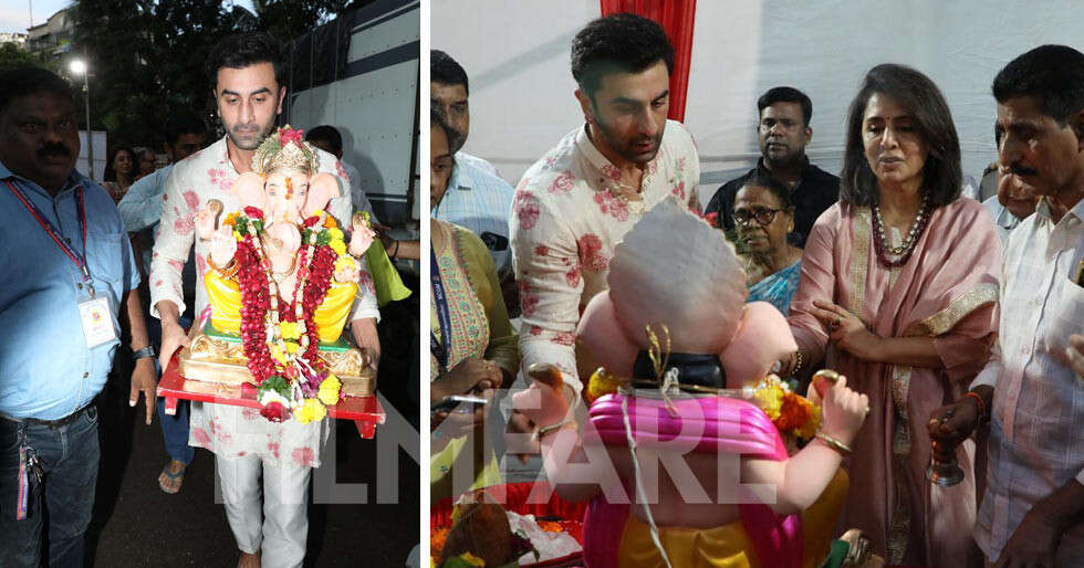 Photos: Ranbir Kapoor and Neetu Kapoor step out for Ganpati visarjan