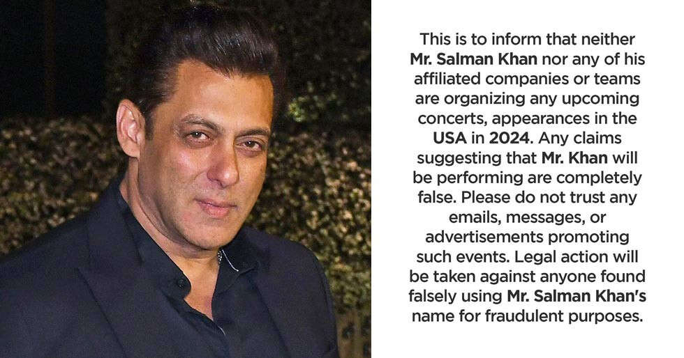 Salman Khan issues warning about false claims on fake US events