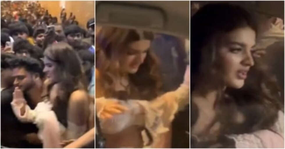Scary Video: Nidhhi Agerwal Mobbed By Fans at The Raja Saab Event Scary Video: Nidhhi Agerwal Mobbed By Fans at The Raja Saab Event