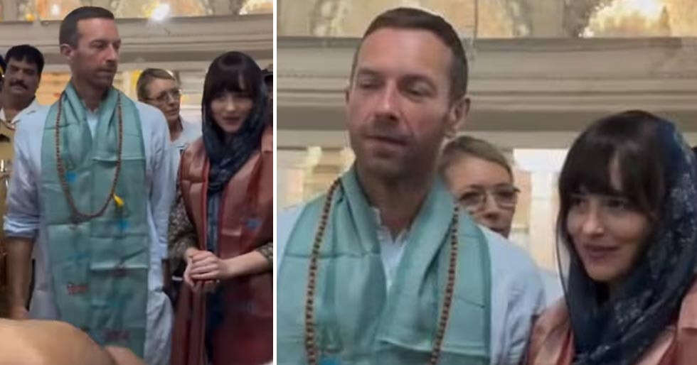 Chris Martin and Dakota Johnson visit Babulnath Temple