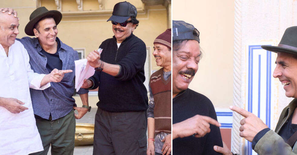 BTS stills from sets of Bhooth Bangla ft. Priyadarshan & Akshay Kumar