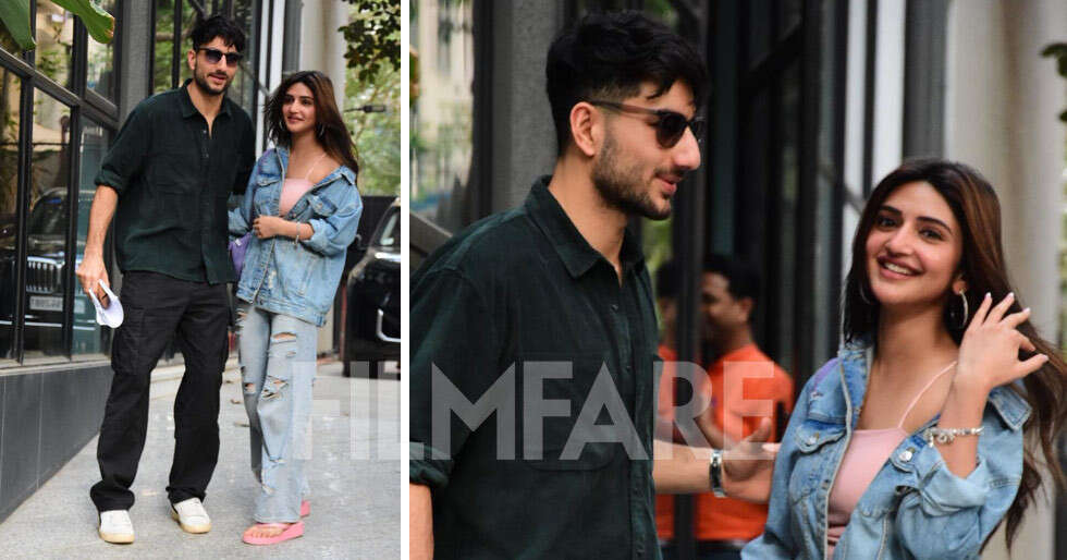 Photos: Ibrahim Ali Khan clicked with Sreeleela at Maddocks office