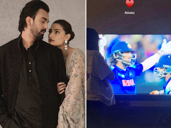 Mom-to-be Athiya Shetty cheers for KL Rahul during ICC Champions Trophy ...