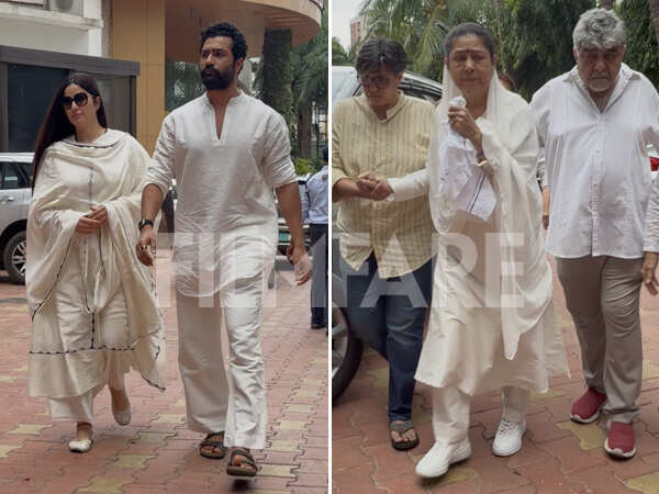 ফটো — ভিকি কৌশল এবং ক্যাটরিনা কাইফ প্রয়াত কুকু কোহলির প্রার্থনায় মিলিত হন।