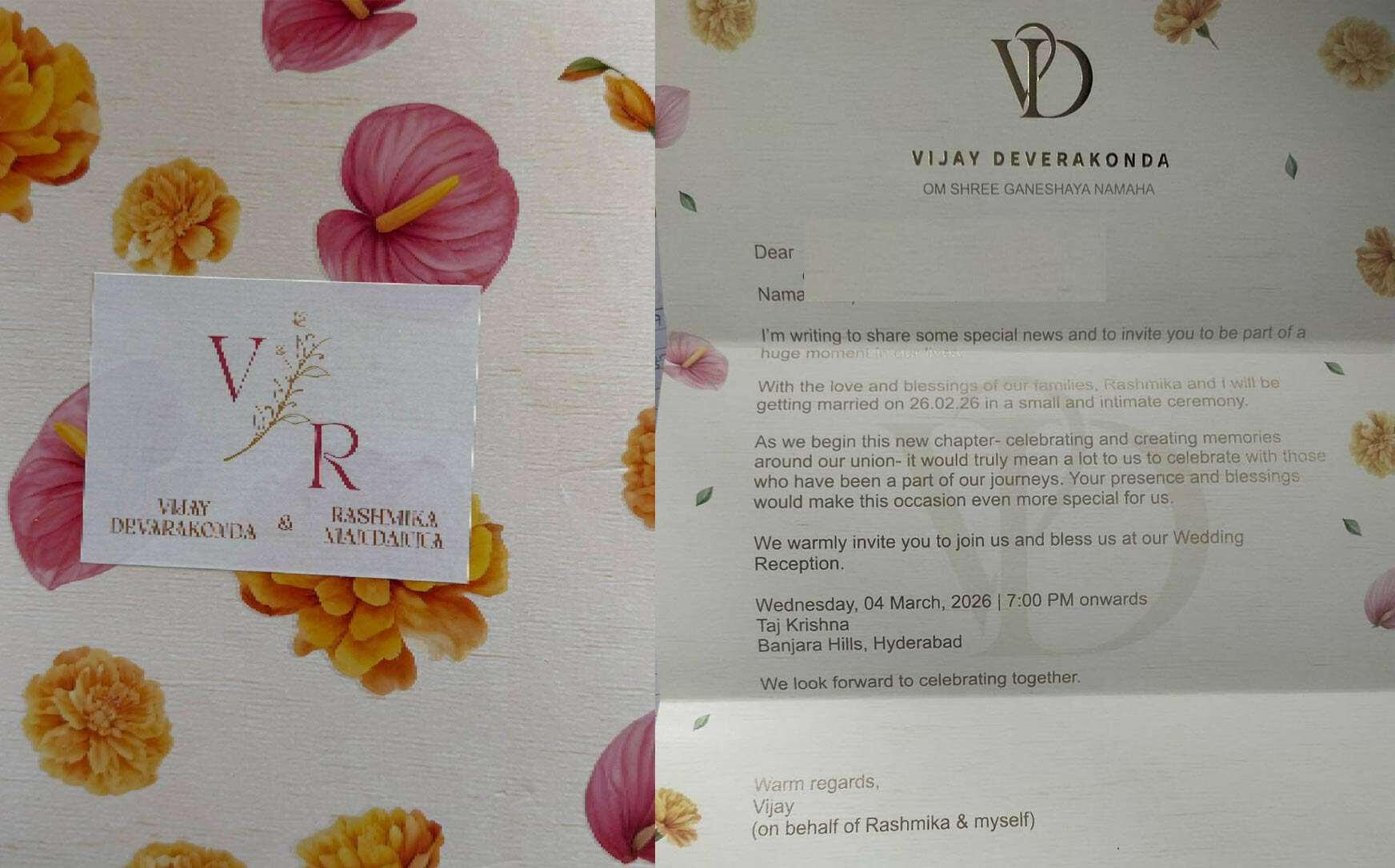 vijay devarakonda wedding card