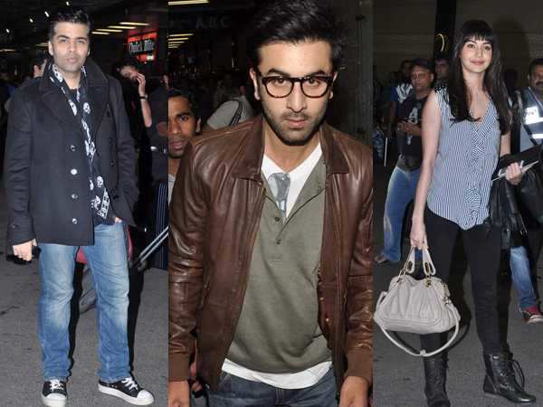 Ranbir Kapoor and Ileana D'Cruz spotted at the airport