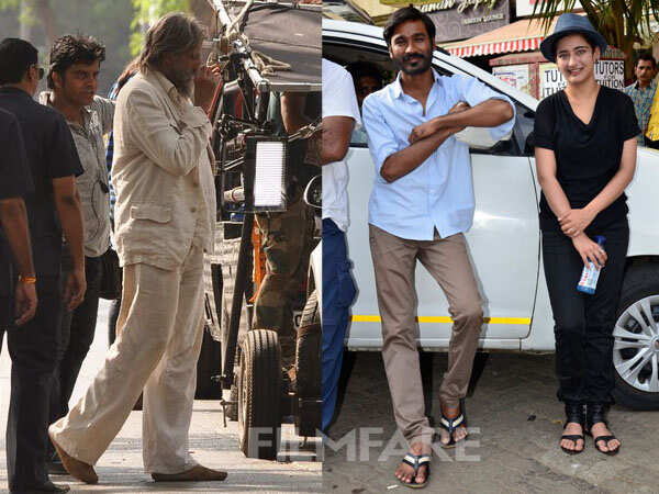 Big B & Dhanush At A Shoot | Filmfare.com