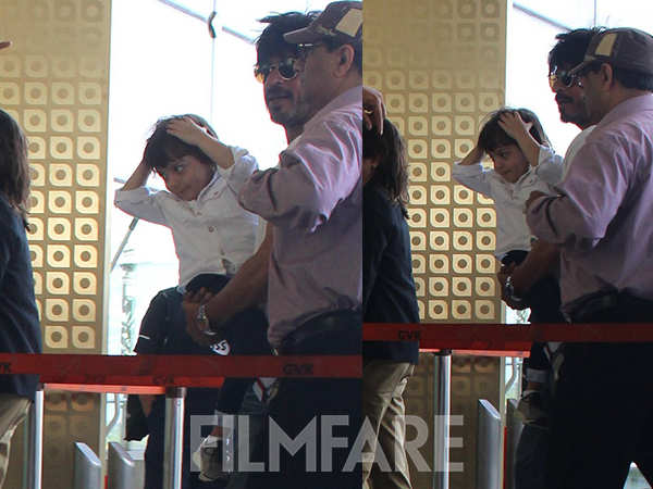 Shah Rukh Khan and AbRam are twinning at the airport