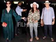 Alia Bhatt, Mahesh Bhatt and Soni Razdan return from their holiday