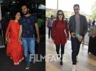 Riteish Deshmukh and Genelia and Sunny Leone and Daniel Webber clicked at the airport