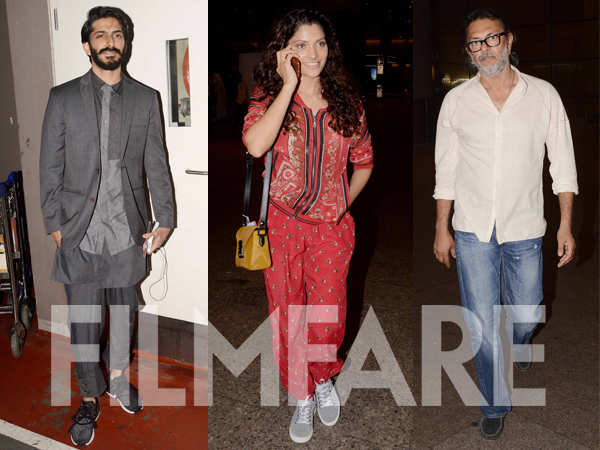 Harshvardhan Kapoor, Saiyami Kher, Rakeysh Omprakash Mehra snapped returning to Mumbai