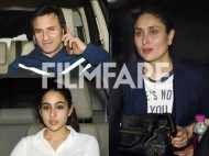 Saif Ali Khan spotted outside the Prithvi Theater with wife Kareena Kapoor Khan and daughter Sara Ali Khan