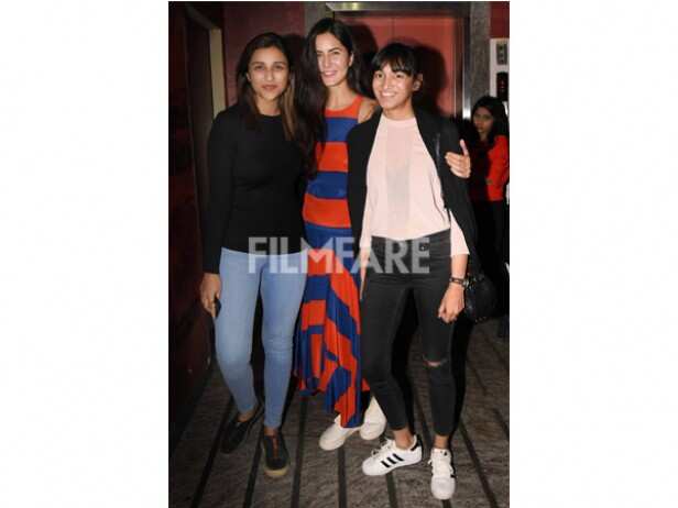 Katrina Kaif And Parineeti Chopra Snapped At A Movie Screening In Juhu ...