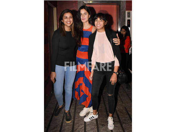 Katrina Kaif And Parineeti Chopra Snapped At A Movie Screening In Juhu ...