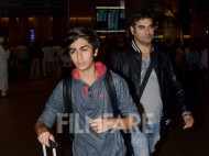 Arbaaz Khan and son Arhaan Khan snapped at the airport
