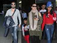 Ajay Devgn and Kajol return from London with Nysa and Yug
