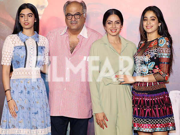 Sridevi, Jhanvi Kapoor, Boney Kapoor and Khushi Kapoor launch Mom's trailer