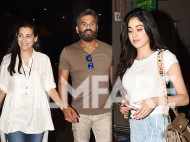 Suneil Shetty, Mana Shetty and Jhanvi Kapoor snapped at the airport