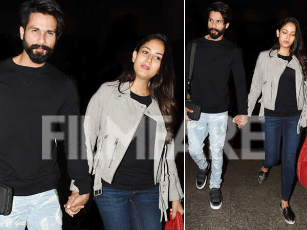 Shahid Kapoor With Wife Mira Kapoor Snapped At The Airport 