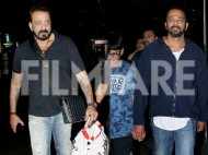 Sanjay Dutt and Rohit Shetty snapped at the airport