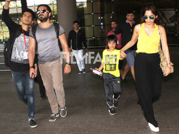 Emraan Hashmi snapped at the airport with his family | Filmfare.com