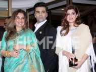 Dimple Kapadia, Karan Johar and Twinnkle Khanna attend the Hello! Hall of Fame Awards
