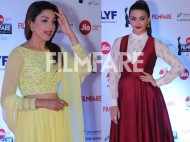 Pretty ladies Monica Gill and Surveen Chawla attend the Jio Filmfare Awards (Punjabi)