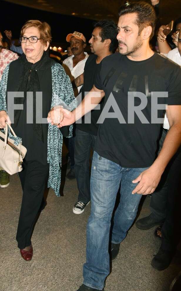 Salman Khan Escorts Stepmom Helen To The Airport | Filmfare.com