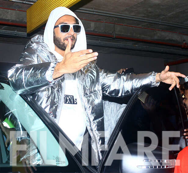 Photos: Ranveer Singh looked suave in a silver jacket at the airport