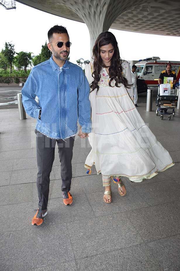 Off to their Honeymoon? Sonam Kapoor and Anand Ahuja snapped at the ...