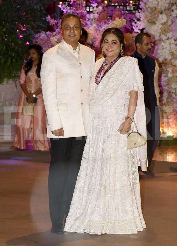 Anil And Tina Ambani Arrive For Akash Shloka Mehta S Ring Anil Ambani Tina