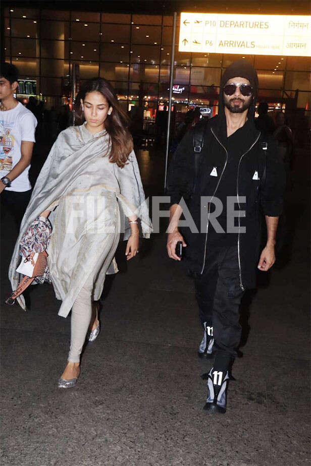 Spotted: Shahid Kapoor spotted at the airport with wife Mira Kapoor ...