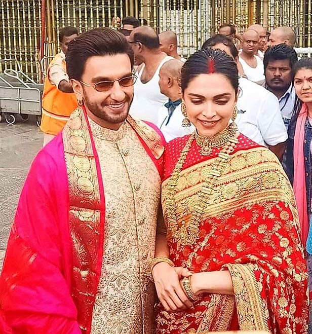 All pictures from Deepika Padukone and Ranveer Singh’s Venkateshwara