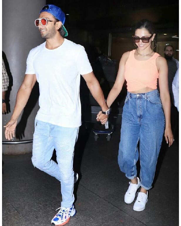 Ranveer Singh clicked with family at the airport showcasing his quirky  style