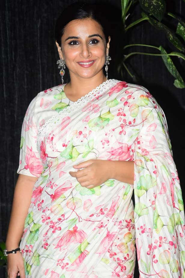 Vidya Balan steps out looking stunning in a floral saree | Filmfare.com