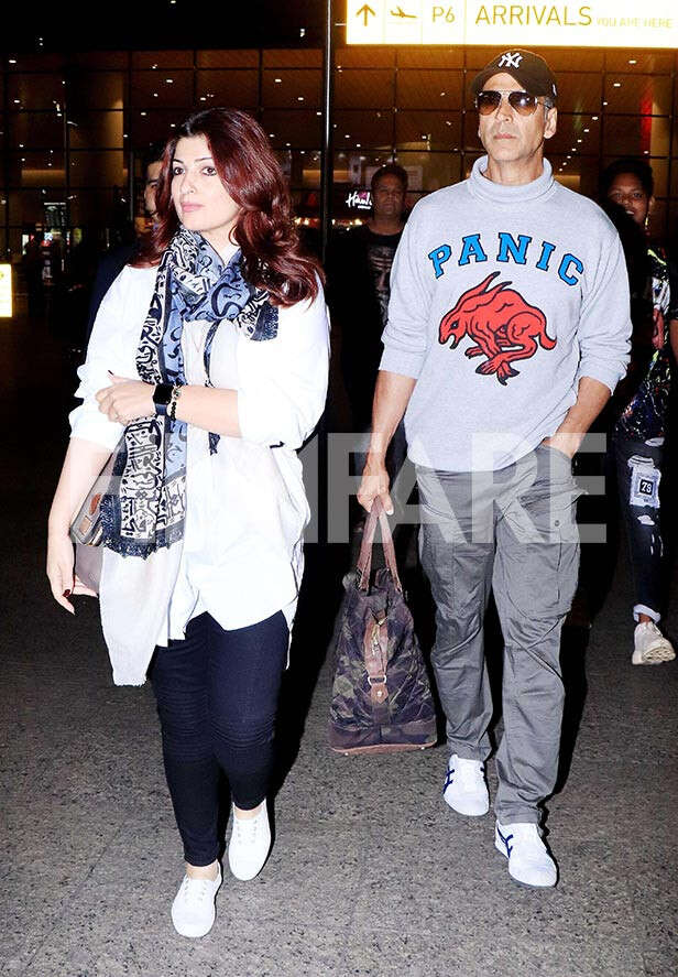 Photos: Akshay Kumar And Twinkle Khanna Return From Their Vacation ...