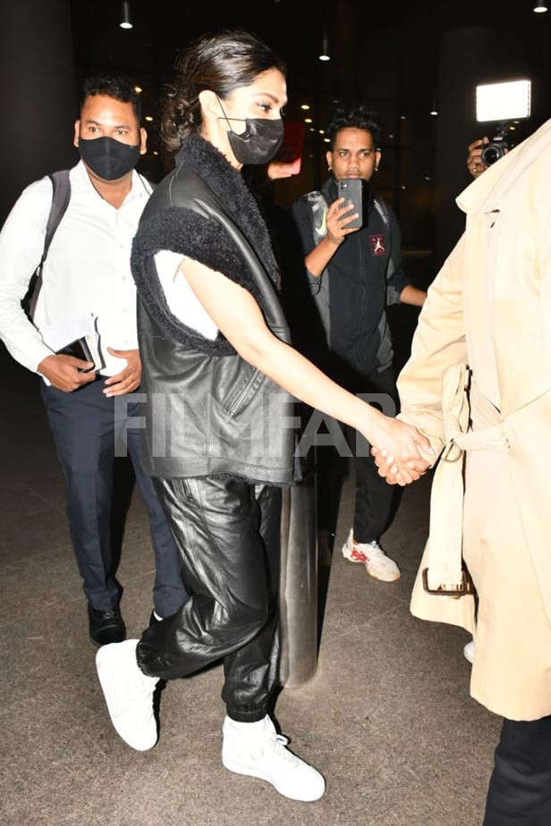 Black jackets and white sneakers, Deepika Padukone and Ranveer