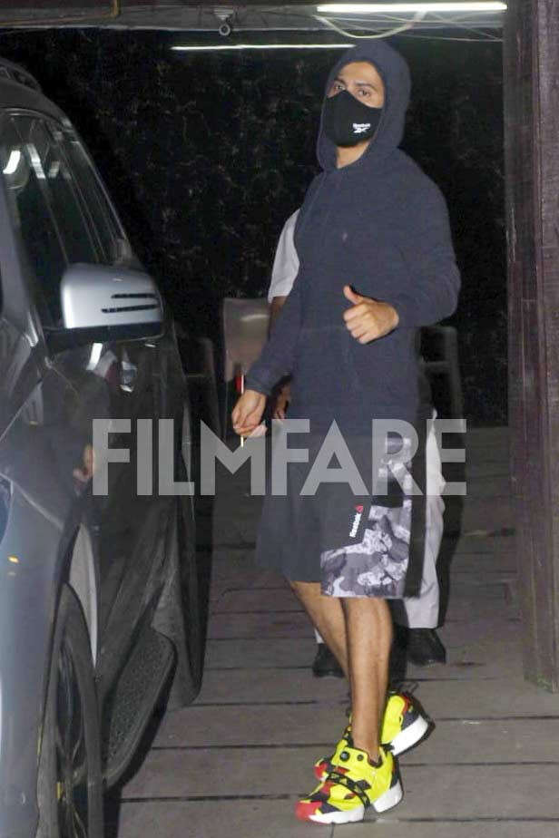 , Varun Dhawan clicked post a late-night workout session,