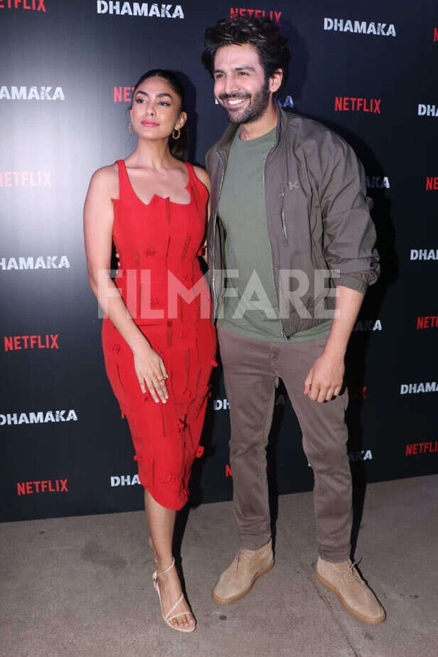 Kartik Aaryan, Mrunal Thakur, Amruta Subhash