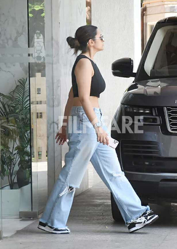 parineetichopra masters our tie up bralette & this denim on denim