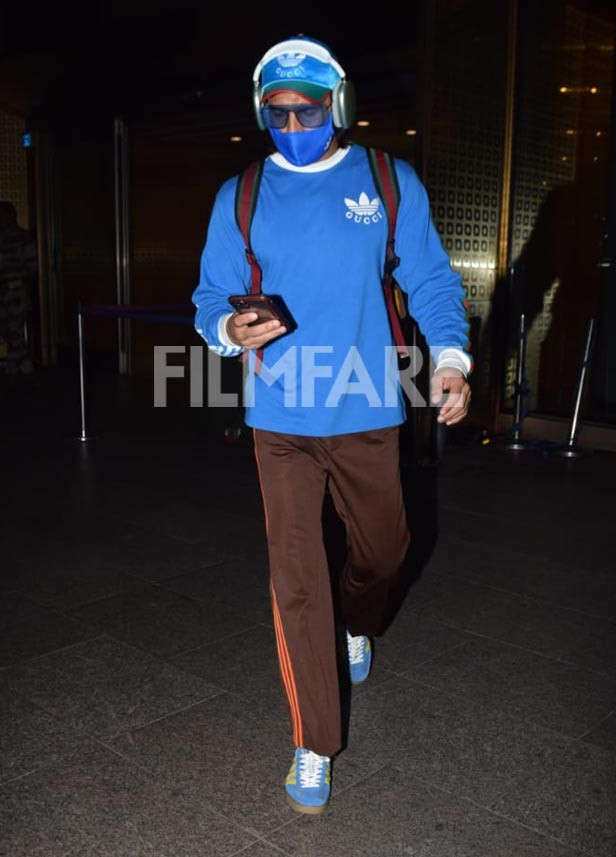 Ranveer Singh after leaving work at the airport